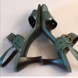 Beautiful turquoise leather sandals